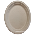 12.5 inch oval plate compostable bagasse dinnerware